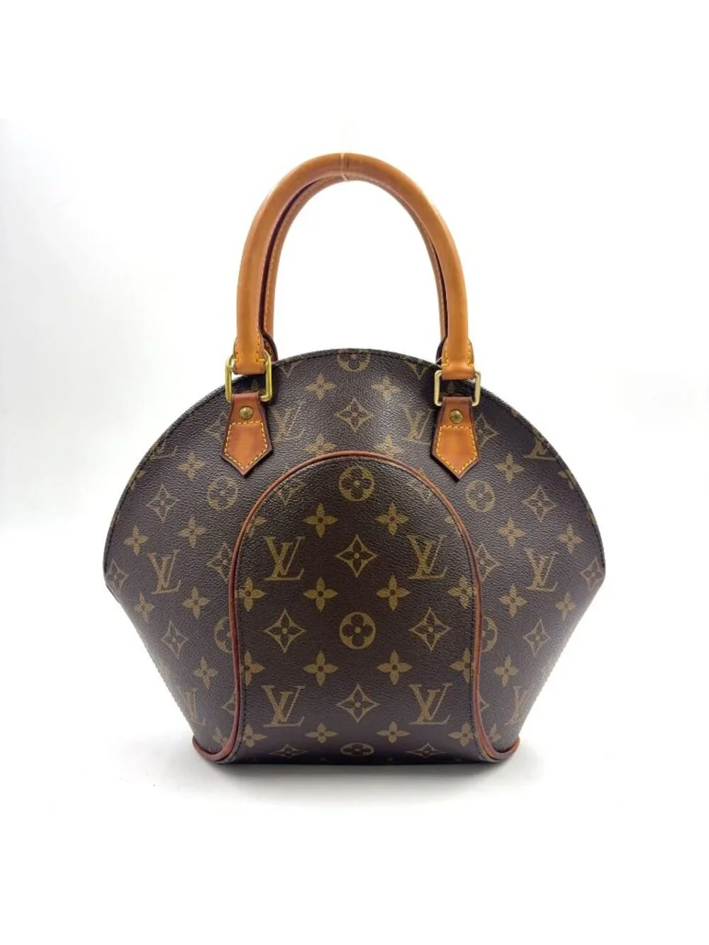 Louis Vuitton Ellipse PM Leather Brown Handbag Gold